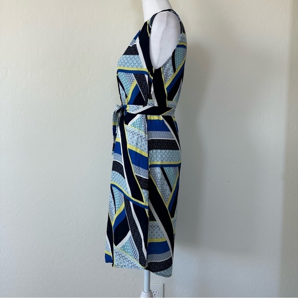 Marcs Geometric Quilt Patchwork Button Down Sleeveless Midi Dress Size 6 - Picture 7 of 12